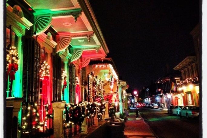 a store front at night